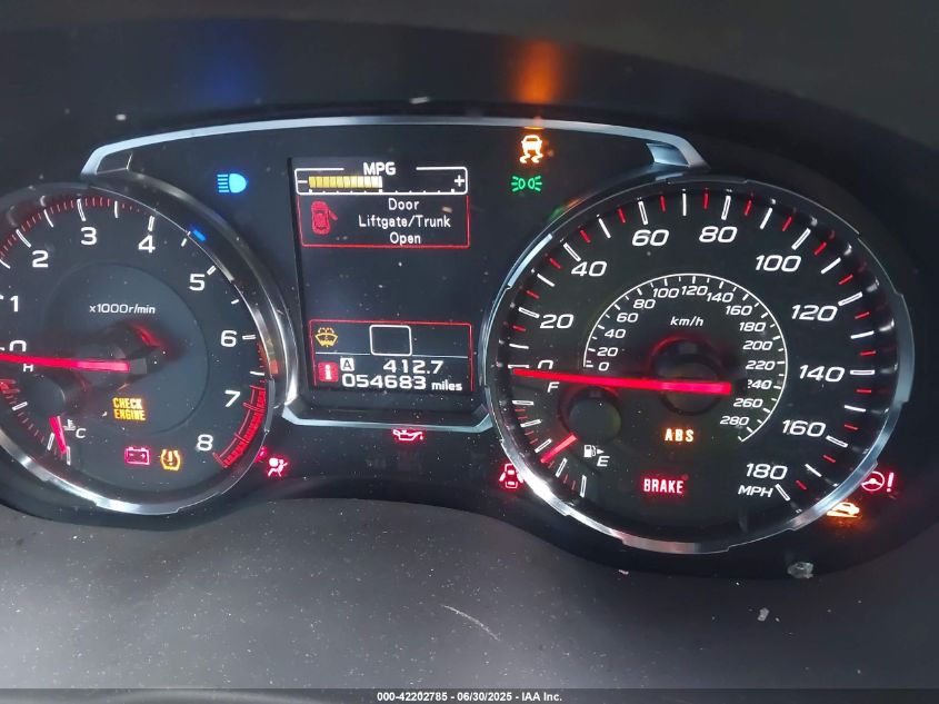 2019 Subaru Wrx VIN: JF1VA1A68K9815580 Lot: 42202785