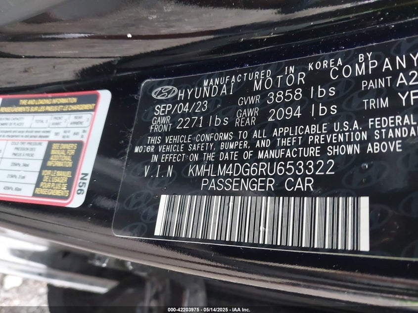 2024 HYUNDAI ELANTRA SEL - KMHLM4DG6RU653322