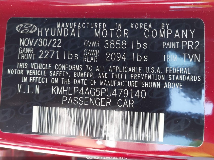 2023 HYUNDAI ELANTRA LIMITED - KMHLP4AG5PU479140