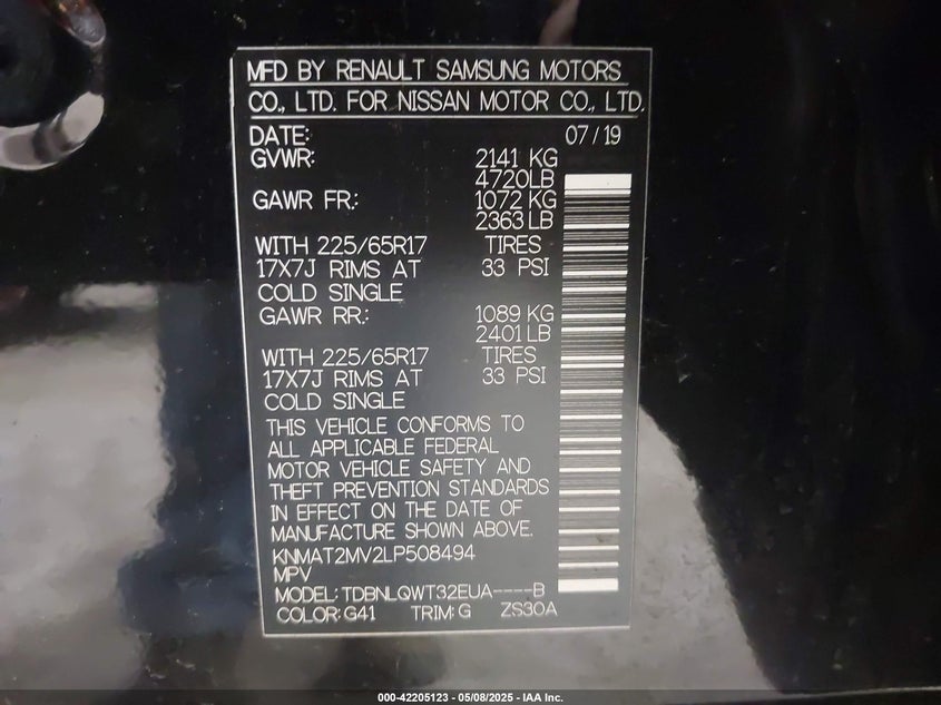 2020 NISSAN ROGUE SV INTELLIGENT AWD - KNMAT2MV2LP508494