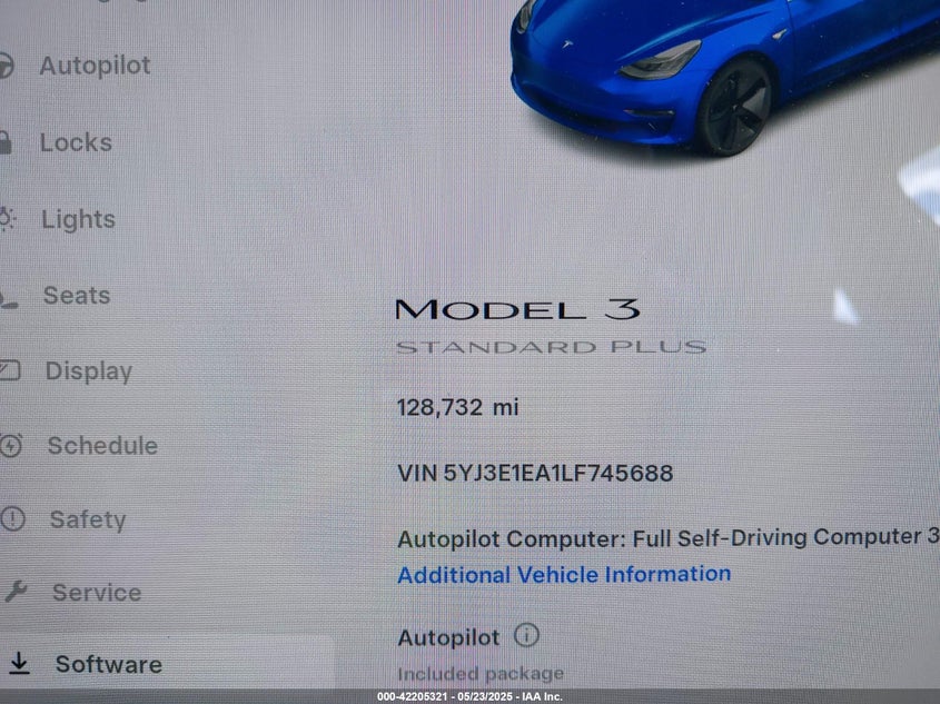 2020 TESLA MODEL 3 STANDARD RANGE PLUS REAR-WHEEL DRIVE/STANDARD RANGE REAR-WHEEL DRIVE - 5YJ3E1EA1LF745688