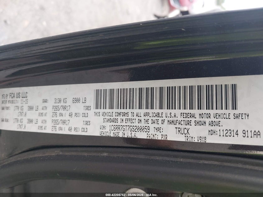 2016 RAM 1500 SLT - 1C6RR7GT7GS200059