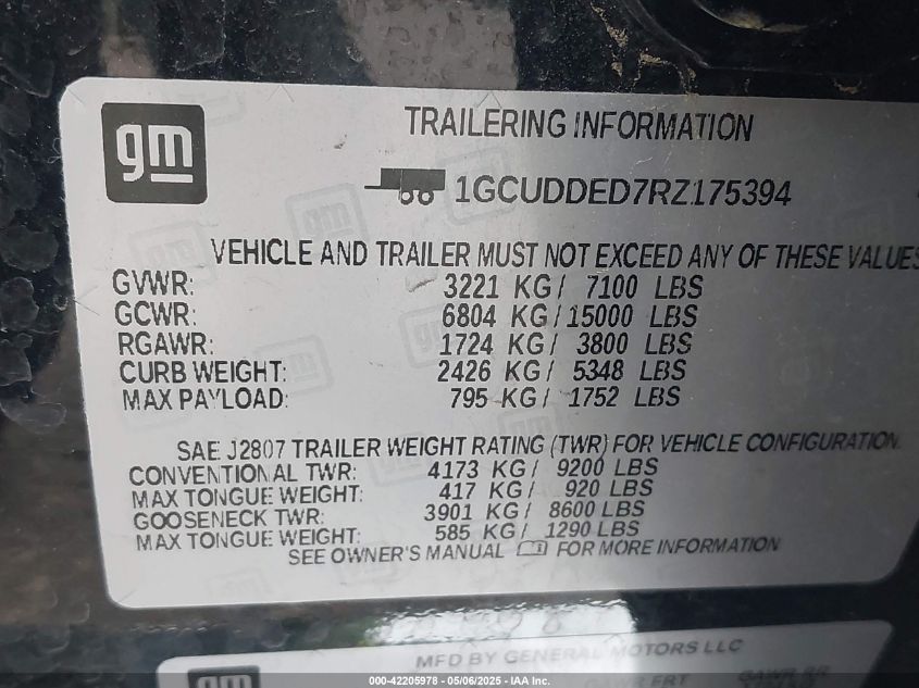 2024 Chevrolet Silverado 1500 - 1GCUDDED7RZ175394