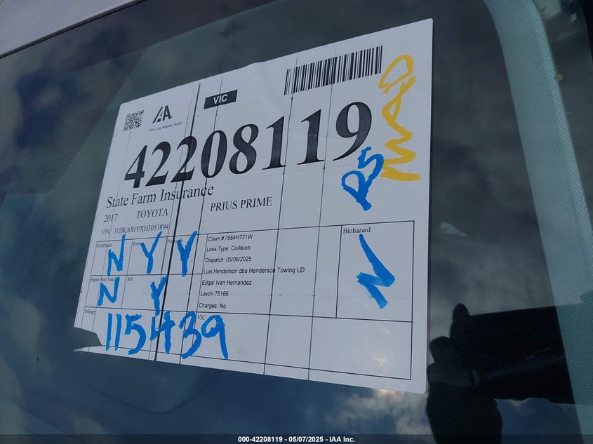 2017 TOYOTA PRIUS PRIME PREMIUM - JTDKARFPXH3053894