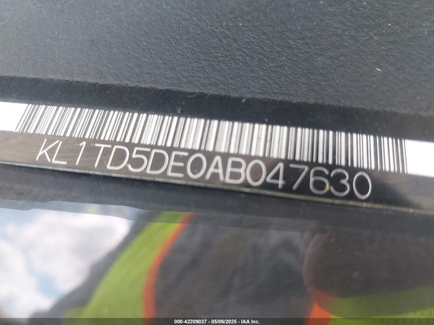 2010 CHEVROLET AVEO VIN: KL1TD5DE0AB047630
