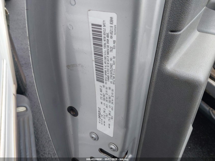 2008 Dodge Ram 1500 St/Sxt VIN: 1D7HA16N78J234821 Lot: 42209591