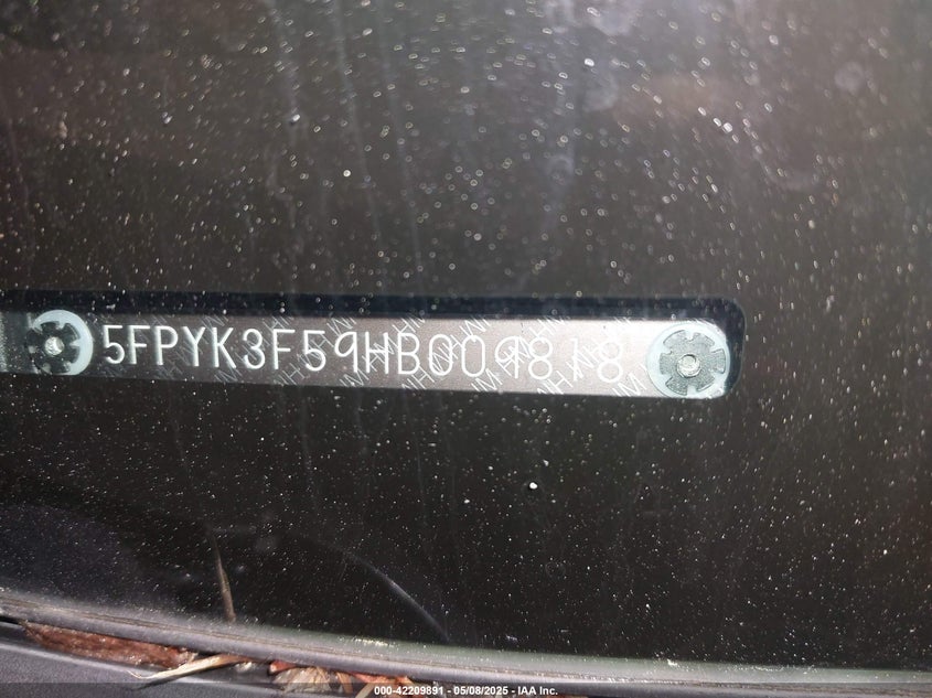 2017 HONDA RIDGELINE RTL - 5FPYK3F59HB009818