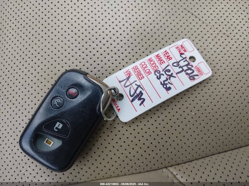 2007 Lexus Es 350 VIN: JTHBJ46G472059549 Lot: 42210002