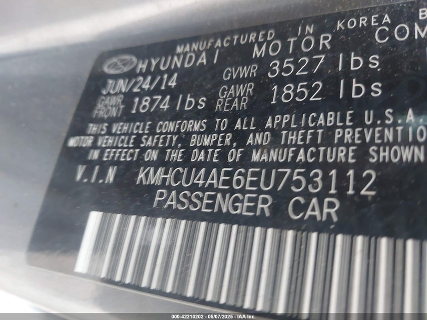 2014 HYUNDAI ACCENT GLS - KMHCU4AE6EU753112