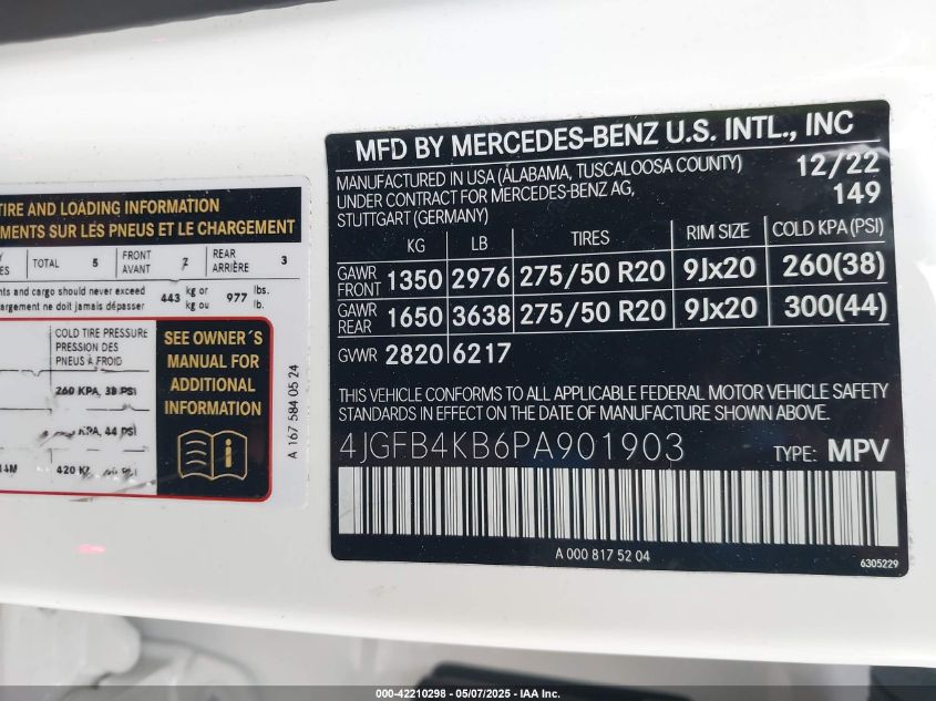 2023 Mercedes-Benz GLE-Class - 4JGFB4KB6PA901903