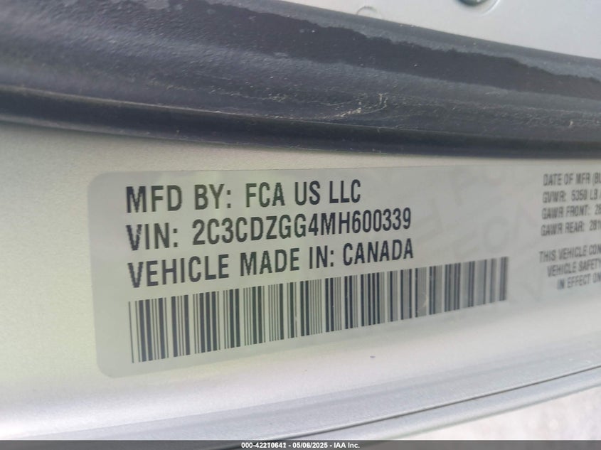 2021 DODGE CHALLENGER SXT AWD - 2C3CDZGG4MH600339