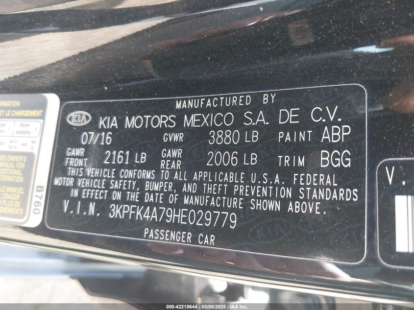 2017 KIA FORTE LX - 3KPFK4A79HE029779