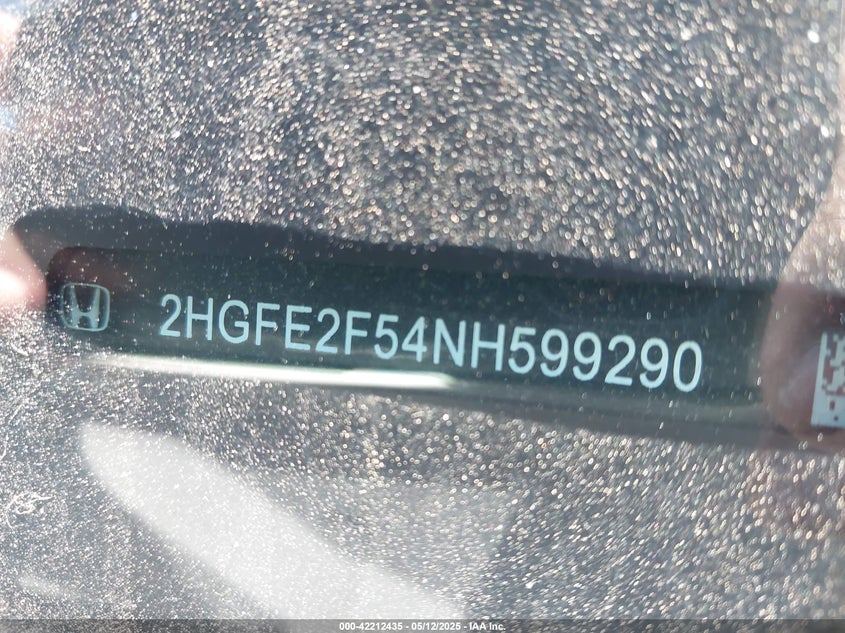 2022 HONDA CIVIC SPORT - 2HGFE2F54NH599290