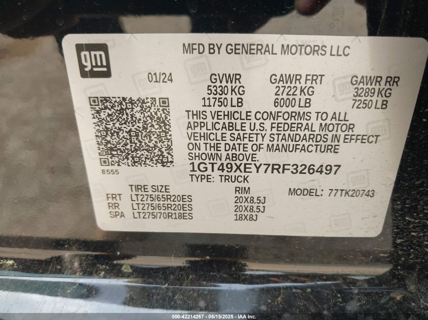 2024 GMC Sierra - 1GT49XEY7RF326497