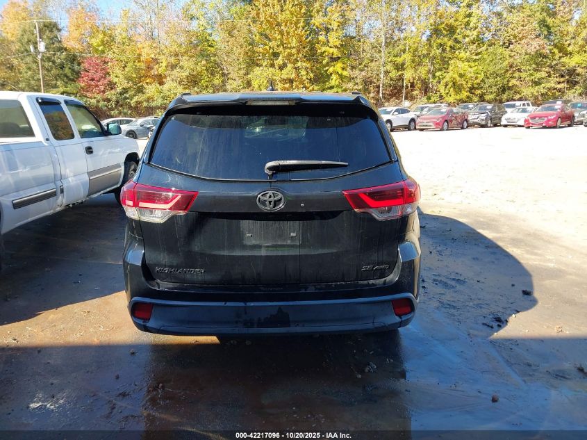 2019 Toyota Highlander Se VIN: 5TDJZRFH4KS969764 Lot: 42217096