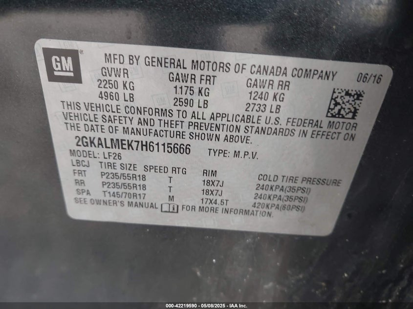 2017 GMC TERRAIN SLE-1 - 2GKALMEK7H6115666