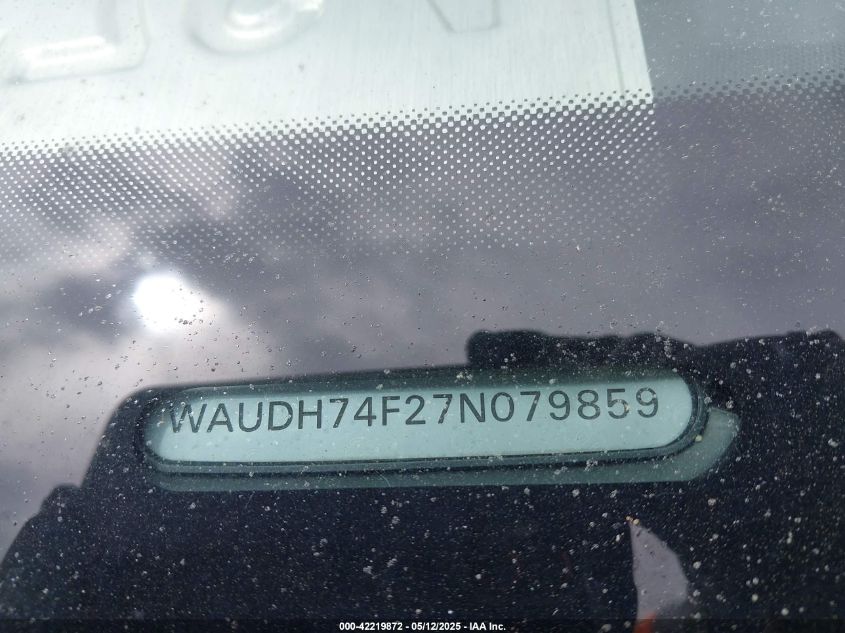 2007 Audi A6 3.2 VIN: WAUDH74F27N079859 Lot: 42219872