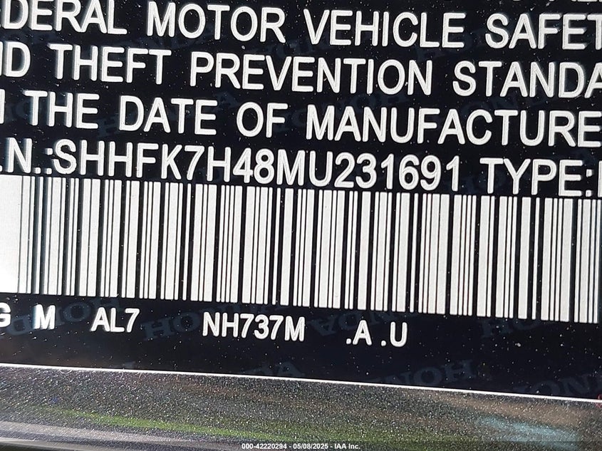 2021 HONDA CIVIC SPORT - SHHFK7H48MU231691