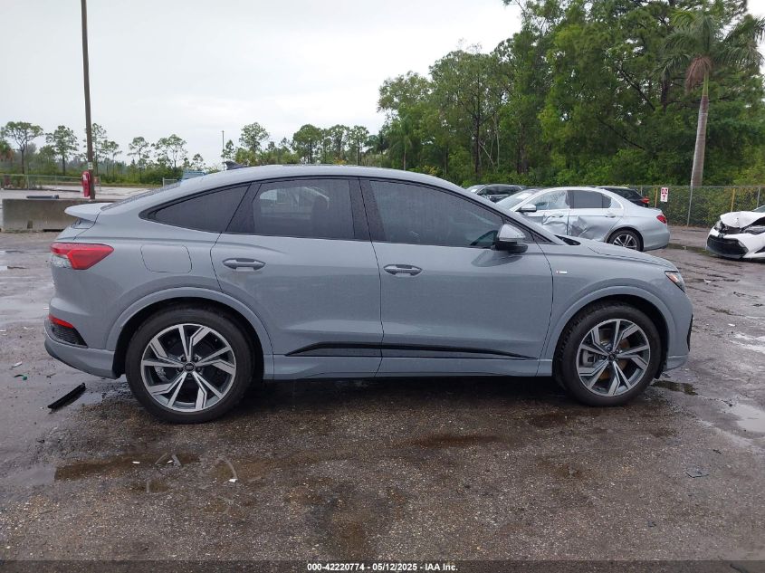 2025 Audi Q4 Sportback E-Tron Premium 55 Quattro VIN: WA12UBFZ8SP001531 Lot: 42220774