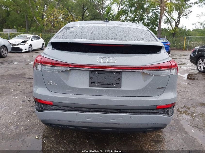 2025 Audi Q4 Sportback E-Tron Premium 55 Quattro VIN: WA12UBFZ8SP001531 Lot: 42220774