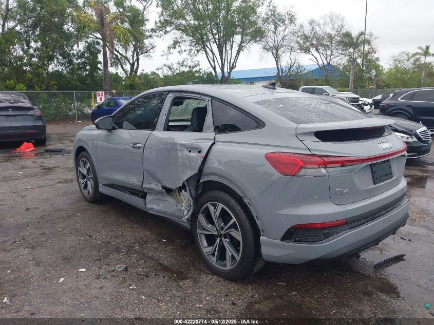 2025 Audi Q4 Sportback E-Tron Premium 55 Quattro VIN: WA12UBFZ8SP001531 Lot: 42220774
