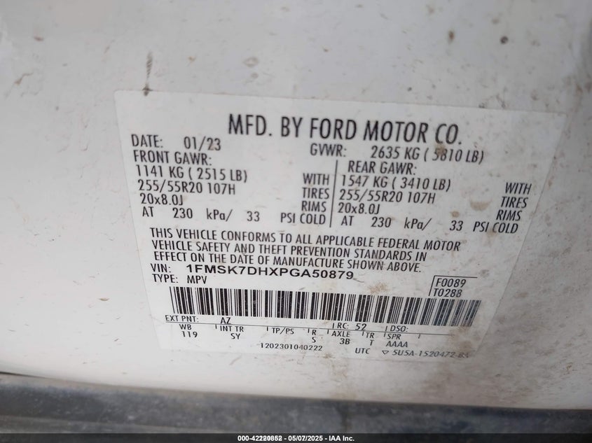 2023 FORD EXPLORER XLT - 1FMSK7DHXPGA50879