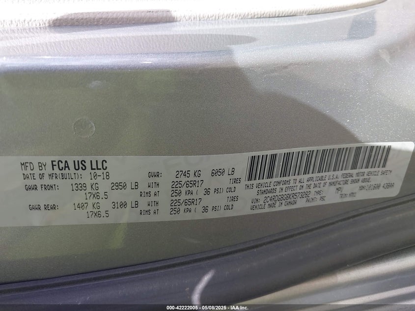 2019 DODGE GRAND CARAVAN SE - 2C4RDGBG6KR573282