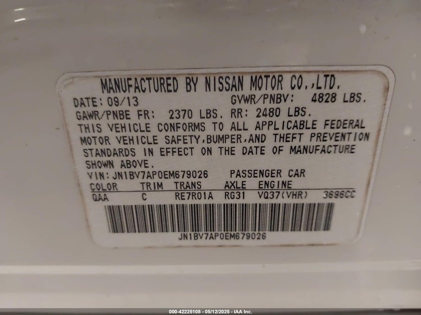 2014 INFINITI Q50 PREMIUM - JN1BV7AP0EM679026