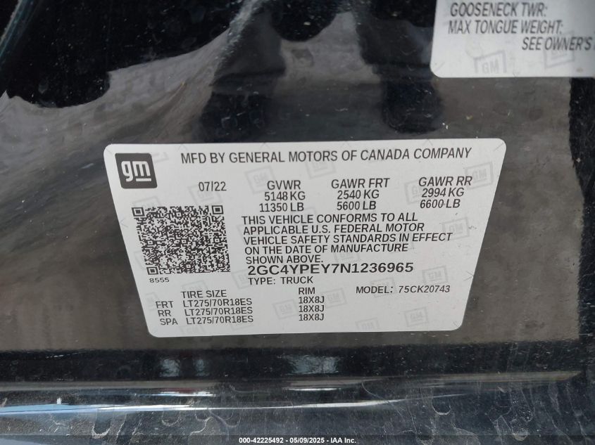 2022 Chevrolet Silverado 2500 - 2GC4YPEY7N1236965