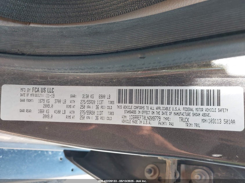 2020 RAM 1500 LONE STAR  4X2 5'7 BOX - 1C6RREFT0LN209779