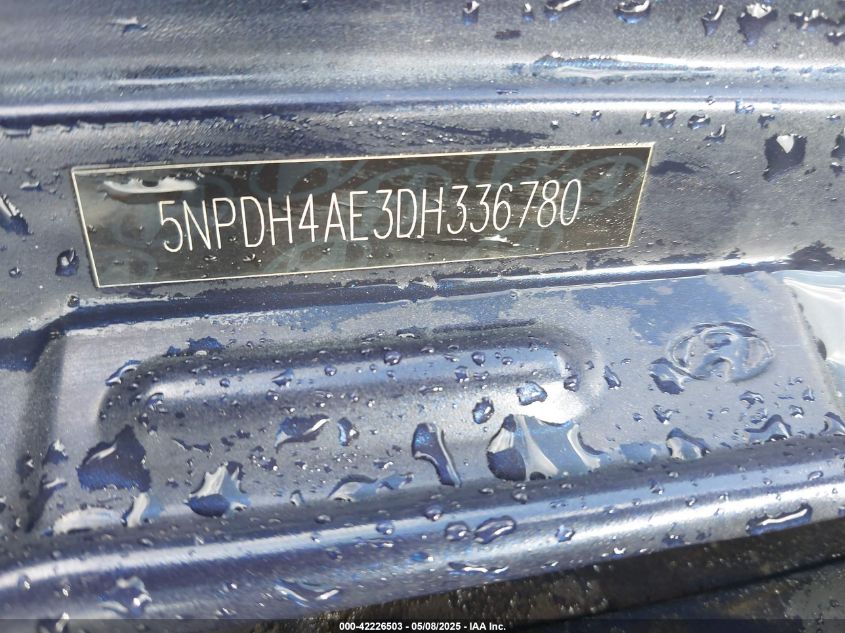 2013 Hyundai Elantra Gls VIN: 5NPDH4AE3DH336780 Lot: 42226503