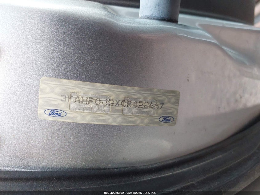 2012 FORD FUSION VIN: 3FAHP0JGXCR422667