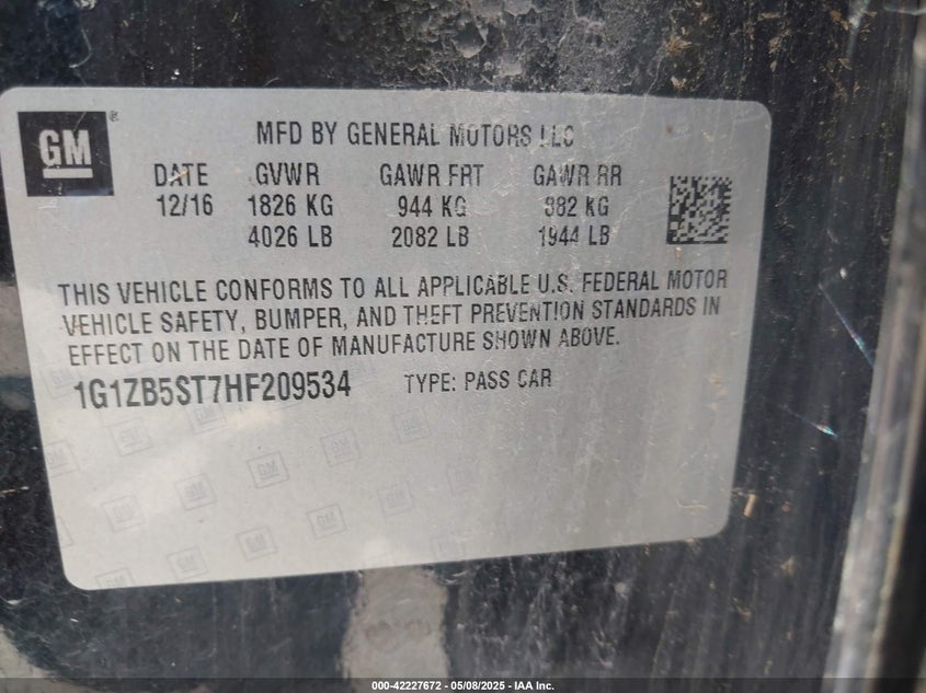 2017 CHEVROLET MALIBU LS - 1G1ZB5ST7HF209534