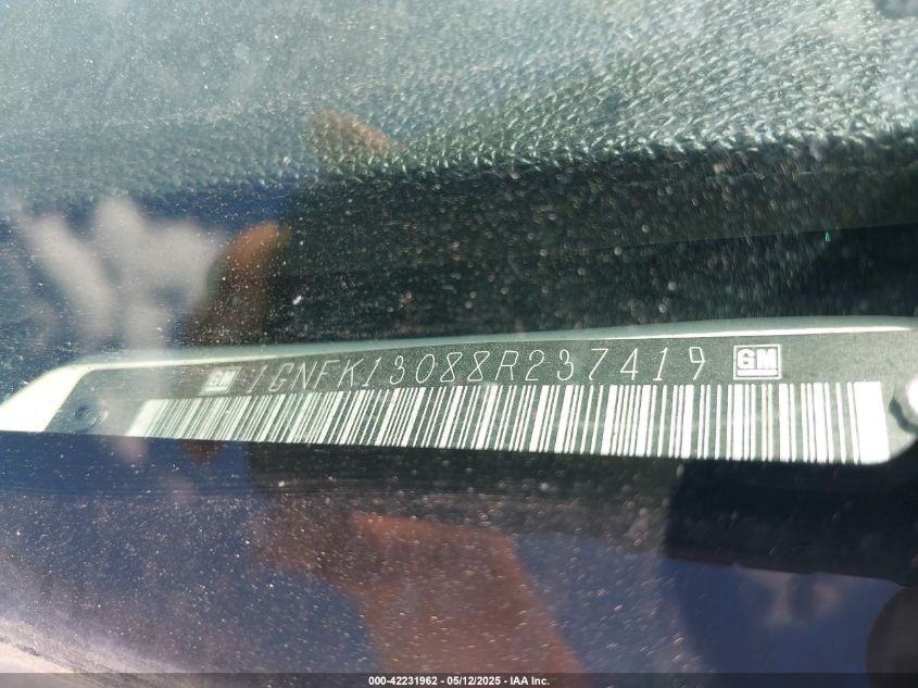 2008 Chevrolet Tahoe Ltz VIN: 1GNFK13088R237419 Lot: 42231962