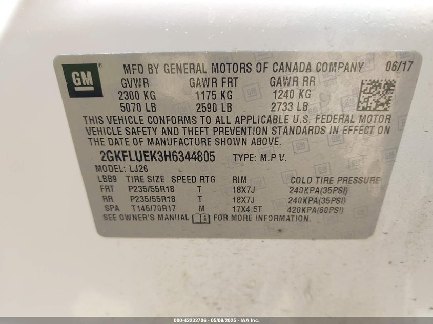 2017 GMC TERRAIN SLT - 2GKFLUEK3H6344805