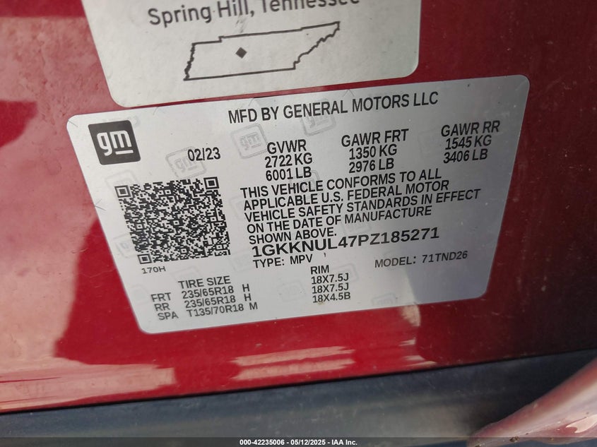 2023 GMC ACADIA AWD SLT - 1GKKNUL47PZ185271