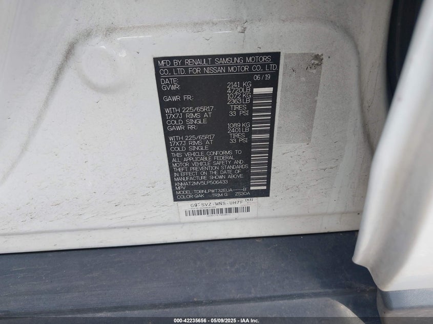 2020 NISSAN ROGUE S INTELLIGENT AWD - KNMAT2MV5LP506433