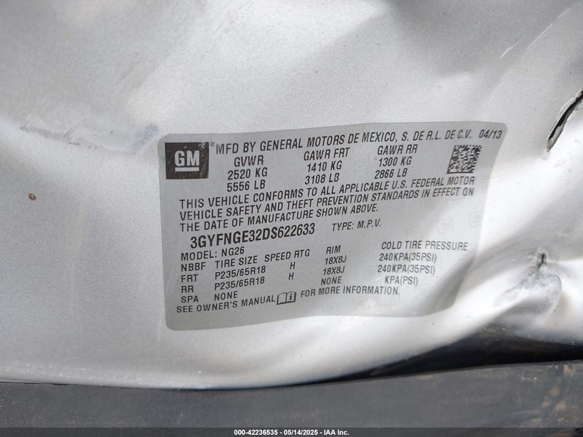 2013 CADILLAC SRX LUXURY COLLECTION - 3GYFNGE32DS622633