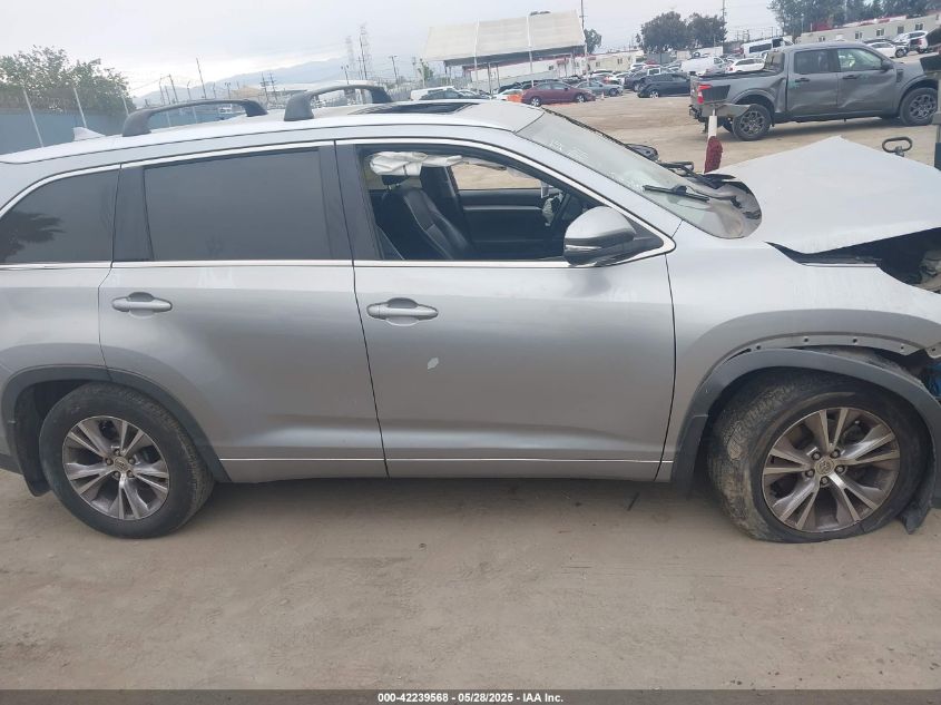 2015 Toyota Highlander Xle V6 VIN: 5TDJKRFH2FS16882 Lot: 42239568