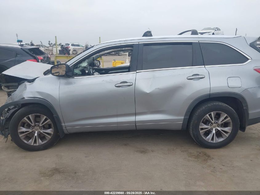 2015 Toyota Highlander Xle V6 VIN: 5TDJKRFH2FS16882 Lot: 42239568