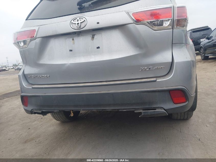 2015 Toyota Highlander Xle V6 VIN: 5TDJKRFH2FS16882 Lot: 42239568