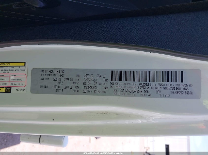 2017 JEEP WRANGLER UNLIMITED RUBICON - 1C4BJWFG3HL742142