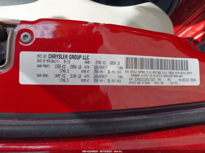 2014 DODGE GRAND CARAVAN SXT - 2C4RDGCG2ER173321