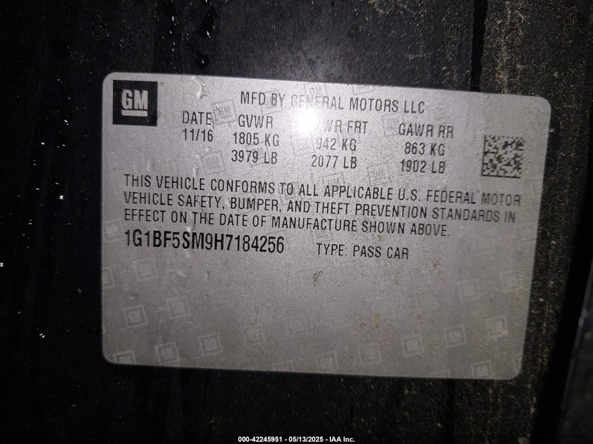 2017 CHEVROLET CRUZE PREMIER AUTO - 1G1BF5SM9H7184256