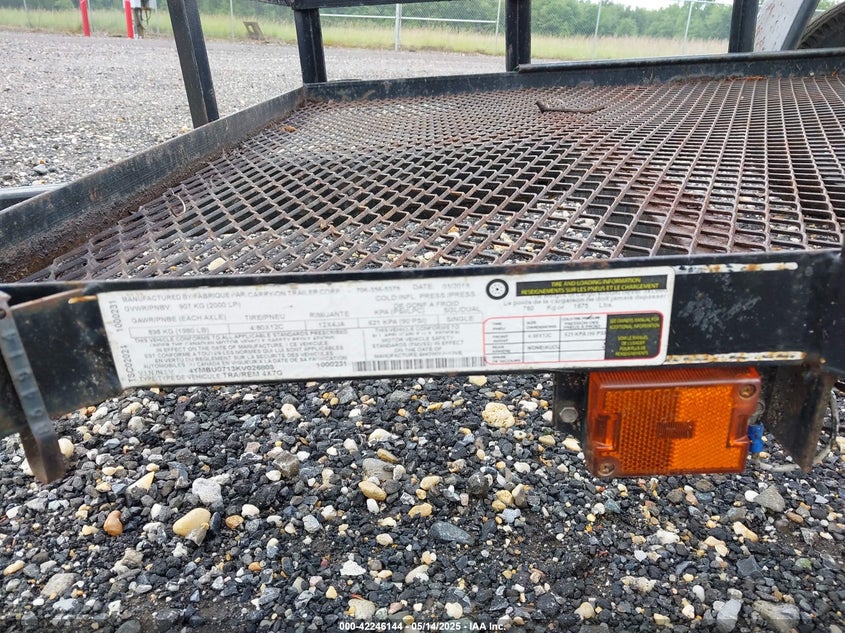 2019 CARR TRAILER VIN: 4YMBU0713KV026803