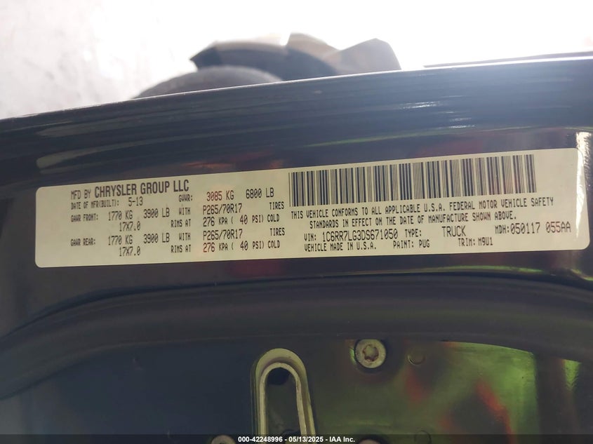 2013 RAM 1500 SLT - 1C6RR7LG3DS671050