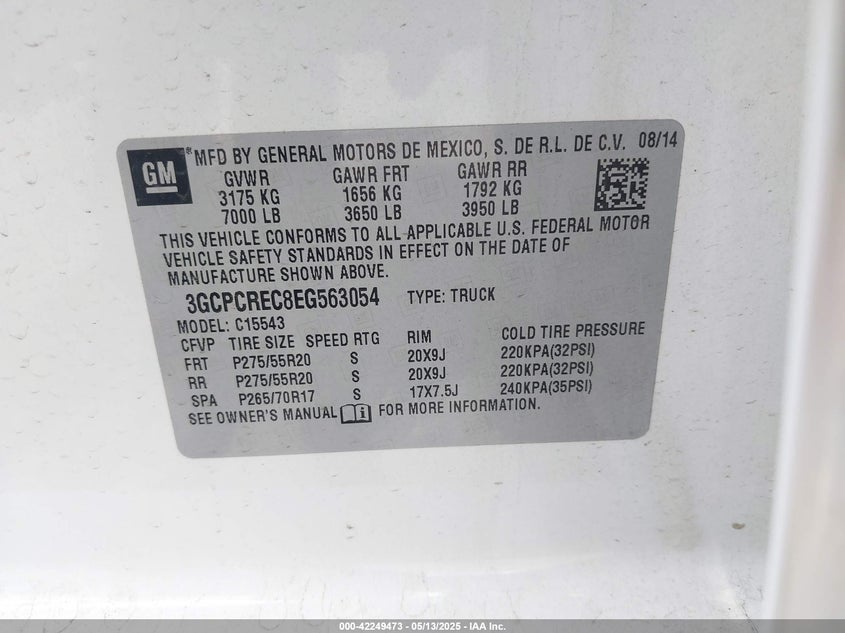 2014 CHEVROLET SILVERADO 1500 1LT - 3GCPCREC8EG563054