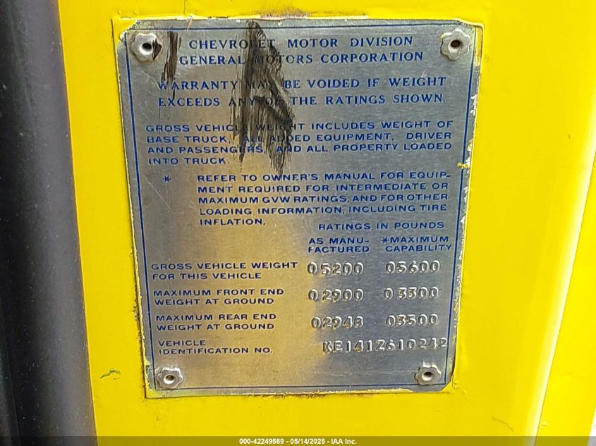 1971 Chevrolet 2402 VIN: KE141Z610242 Lot: 42249569