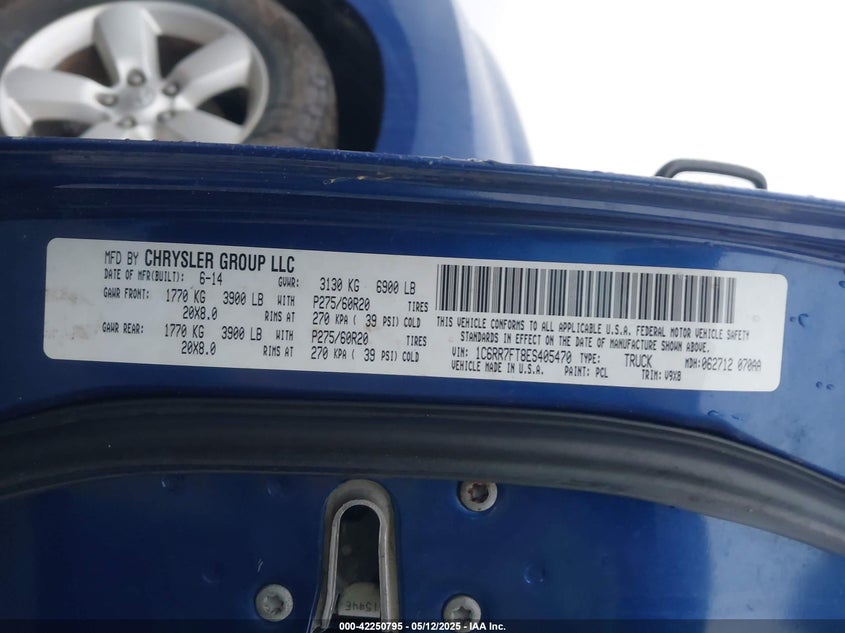 2014 RAM 1500 VIN: 1C6RR7FT8ES405470