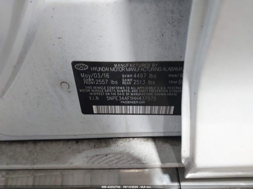 2017 HYUNDAI SONATA SPORT - 5NPE34AF1HH437575